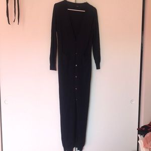 Silk/cotton blend long duster sweater by Fala-navy